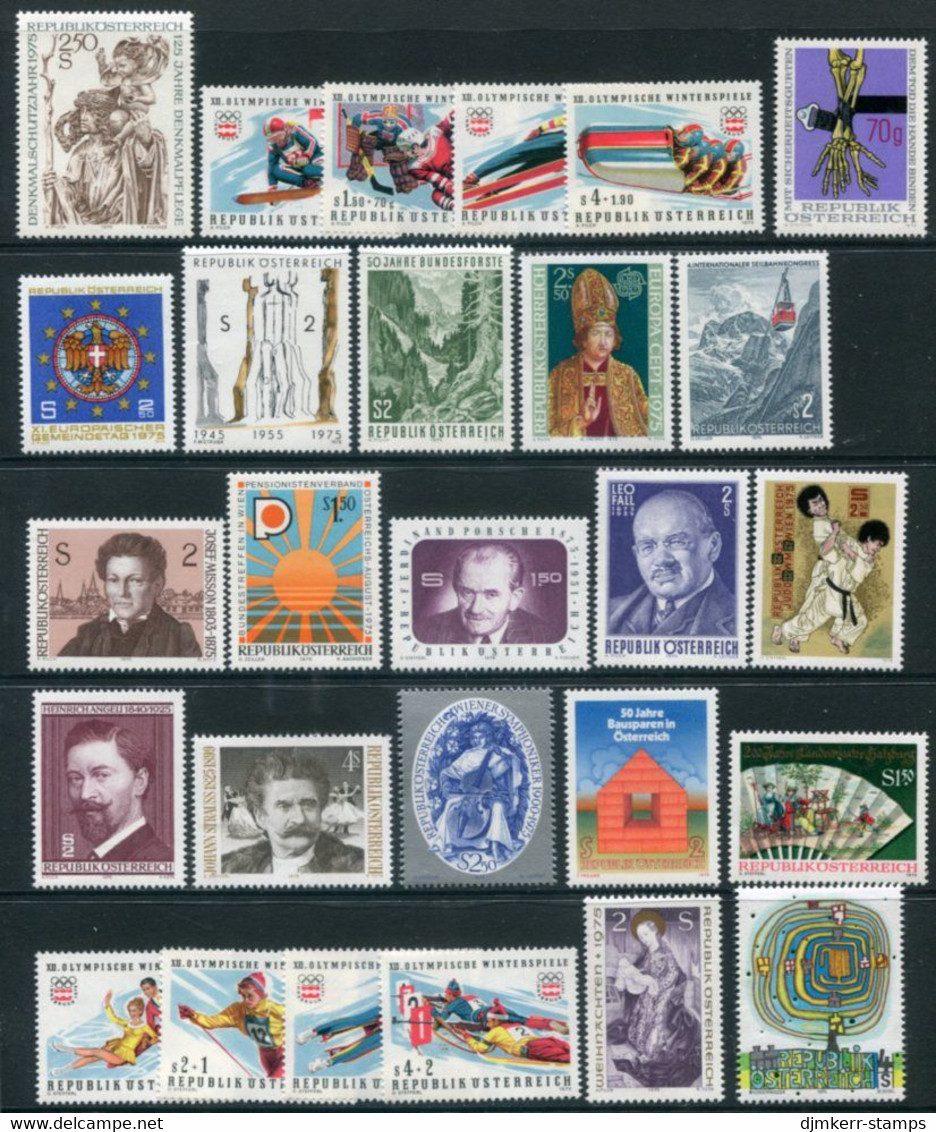 AUSTRIA 1975 Complete Commemorative Issues Except Stamp Anniversary MNH / **.  Michel 1474, 1479-1505 Except 1504 - Nuovi