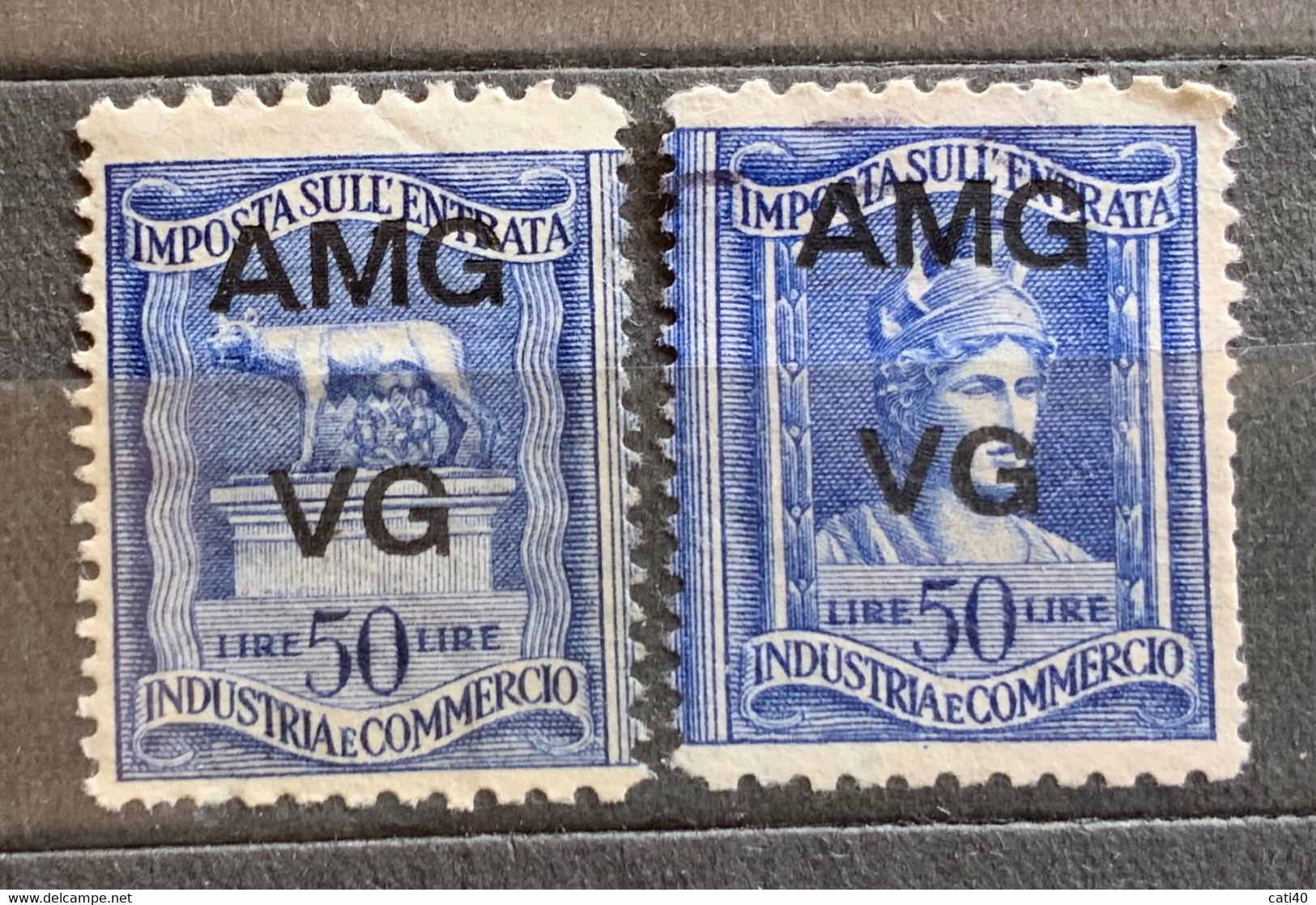 TRIESTE A - AMG VG -  IMPOSTA ENTRATA - L. 50 Le Due Parti - Revenue Stamps