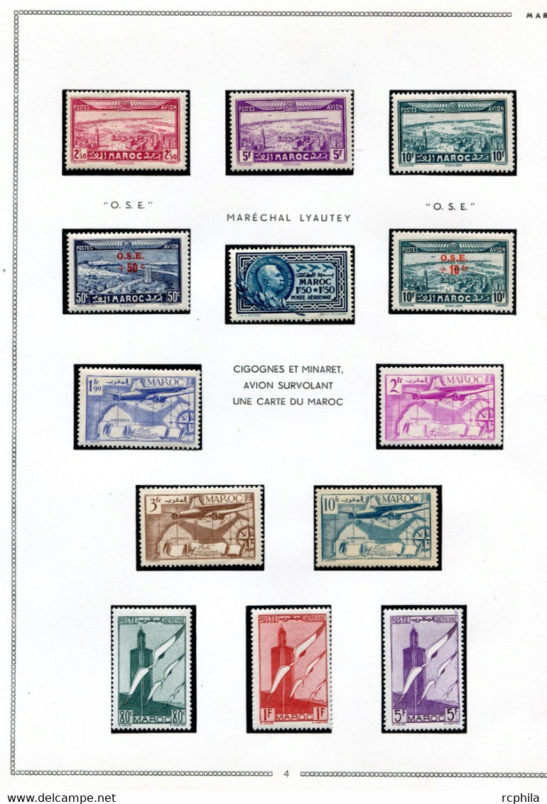 RC 23818 MAROC COTE 547€ N° ENTRE 1 / 123 COLLECTION DE POSTE AERIENNE QUASI COMPLETE NEUF * MH TB - Luchtpost