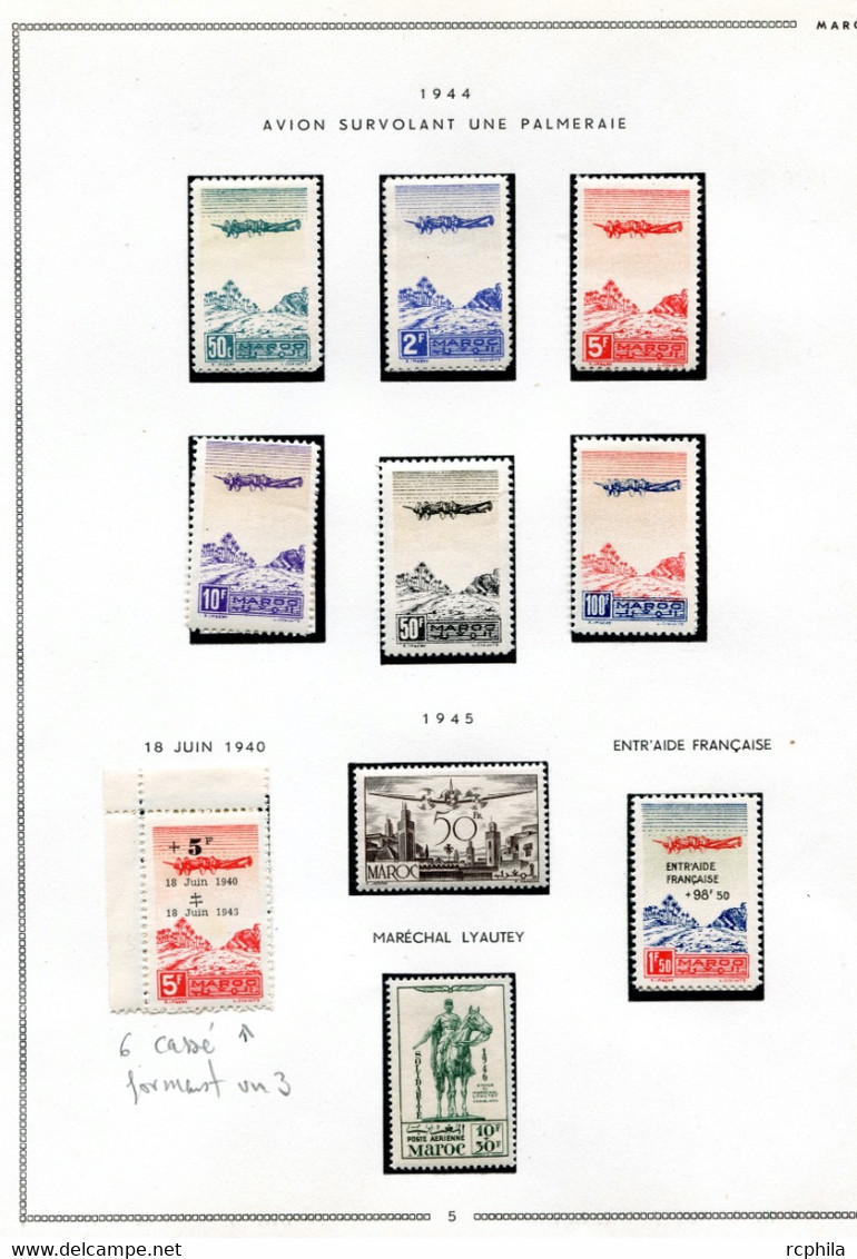 RC 23818 MAROC COTE 547€ N° ENTRE 1 / 123 COLLECTION DE POSTE AERIENNE QUASI COMPLETE NEUF * MH TB - Luchtpost