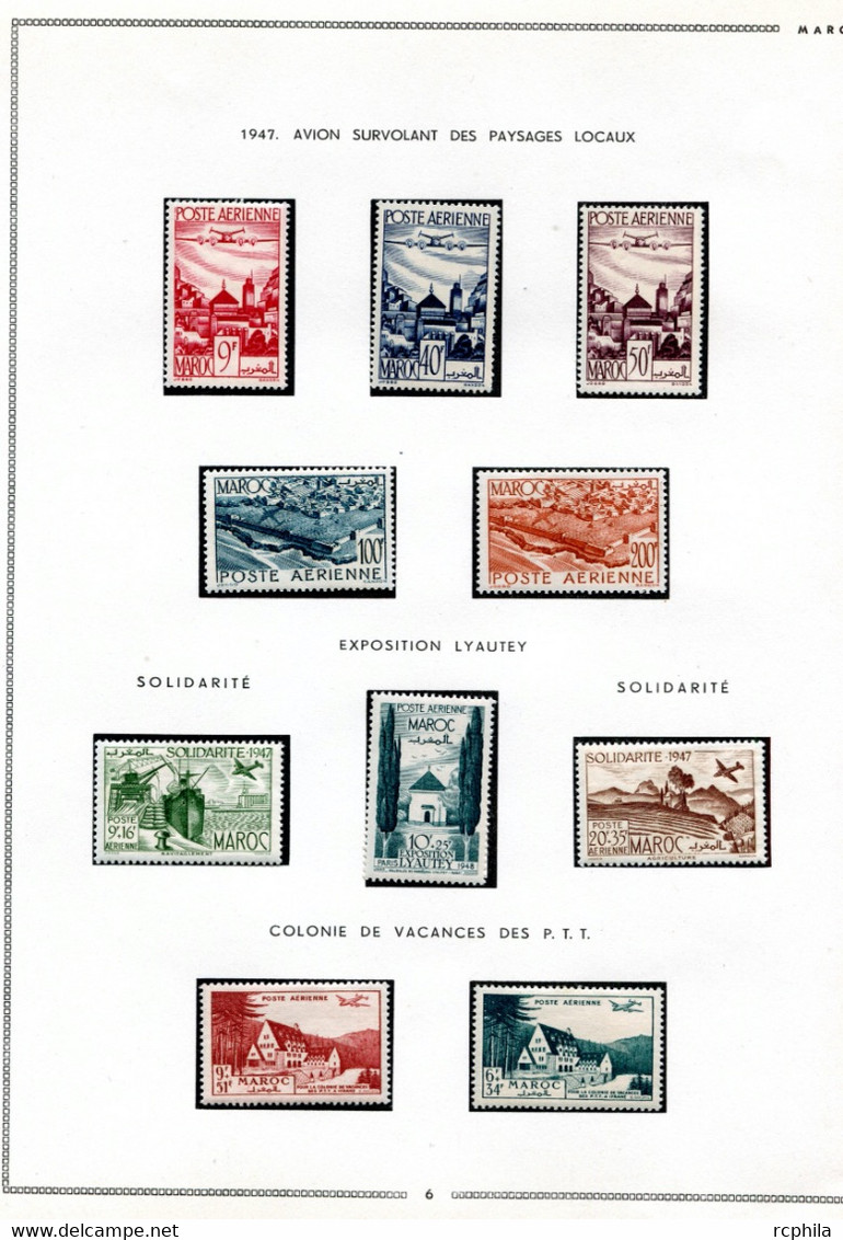 RC 23818 MAROC COTE 547€ N° ENTRE 1 / 123 COLLECTION DE POSTE AERIENNE QUASI COMPLETE NEUF * MH TB