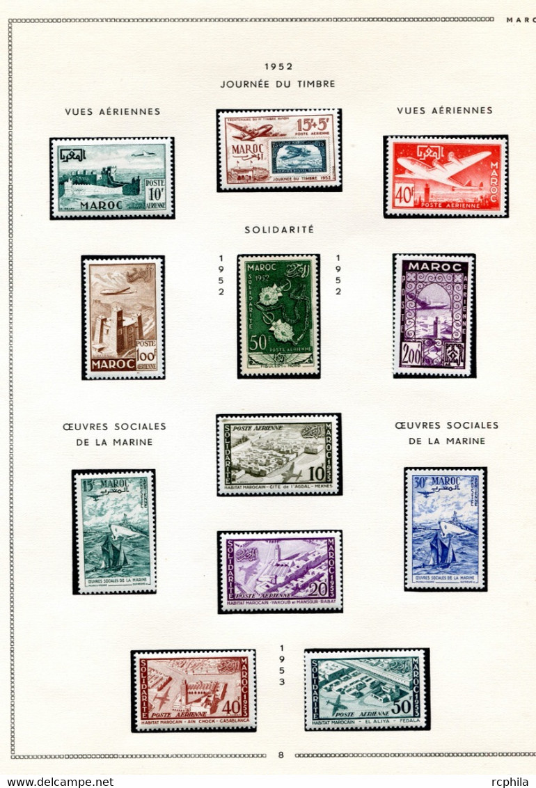 RC 23818 MAROC COTE 547€ N° ENTRE 1 / 123 COLLECTION DE POSTE AERIENNE QUASI COMPLETE NEUF * MH TB