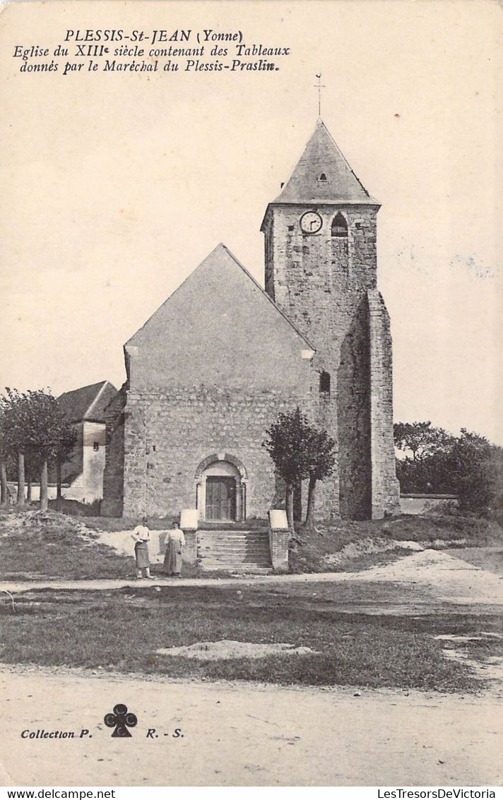 CPA France - Yonne - Plessis Saint Jean - Eglise Du XIIIe Siècle - Tableaux Donnés Par Le Maréchal Du Plessis Praslin - Otros & Sin Clasificación