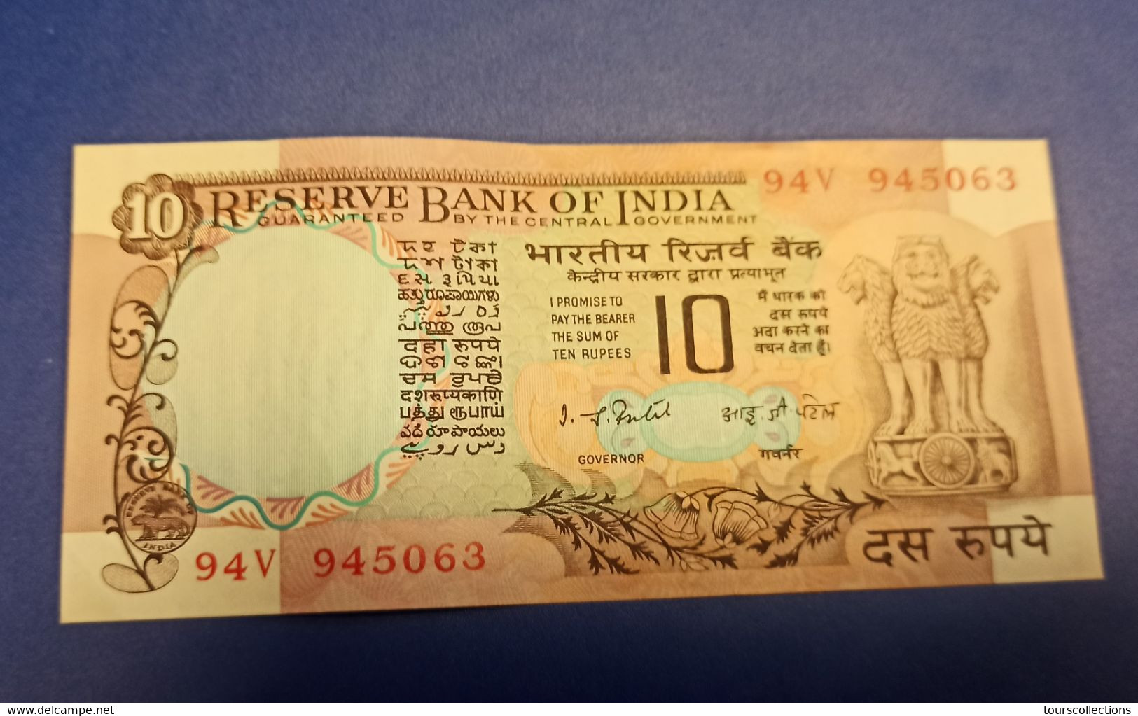 Billet INDE - 20 RUPEE 1977 à 1982 - N° 94V 945063 - Sign.82 De I.G Patel - Inde