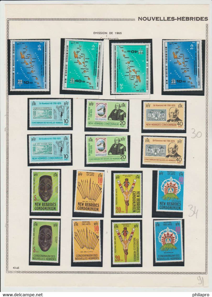 NOUVELLES  HEBRIDES COLLECTION  ENTRE 1956 & 1977   **MNH  on 28 Scans  album pages   Ref. GF