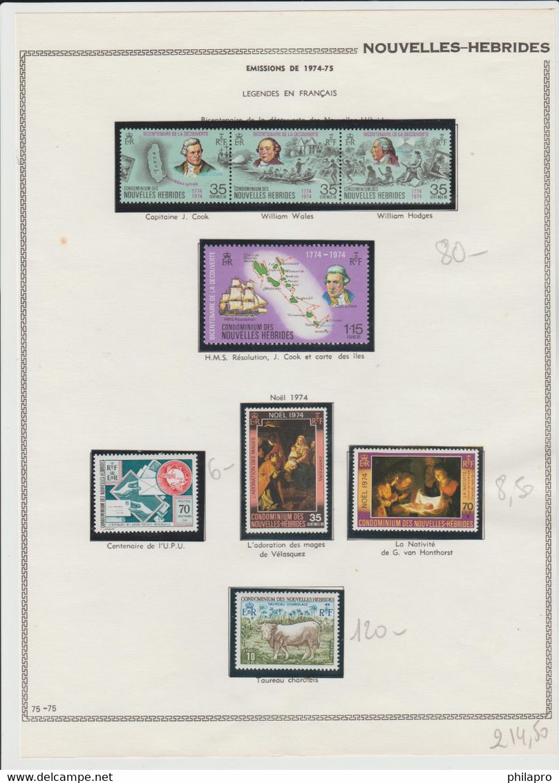 NOUVELLES  HEBRIDES COLLECTION  ENTRE 1956 & 1977   **MNH  on 28 Scans  album pages   Ref. GF