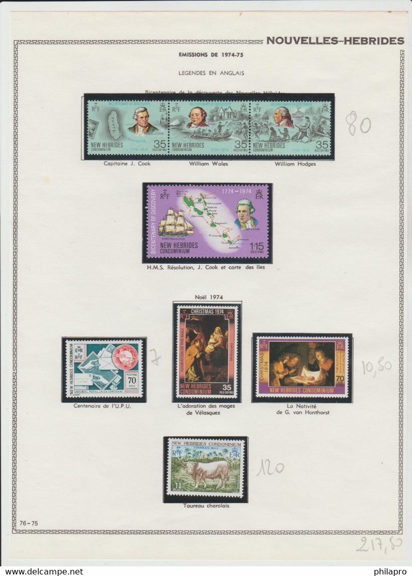 NOUVELLES  HEBRIDES COLLECTION  ENTRE 1956 & 1977   **MNH  on 28 Scans  album pages   Ref. GF