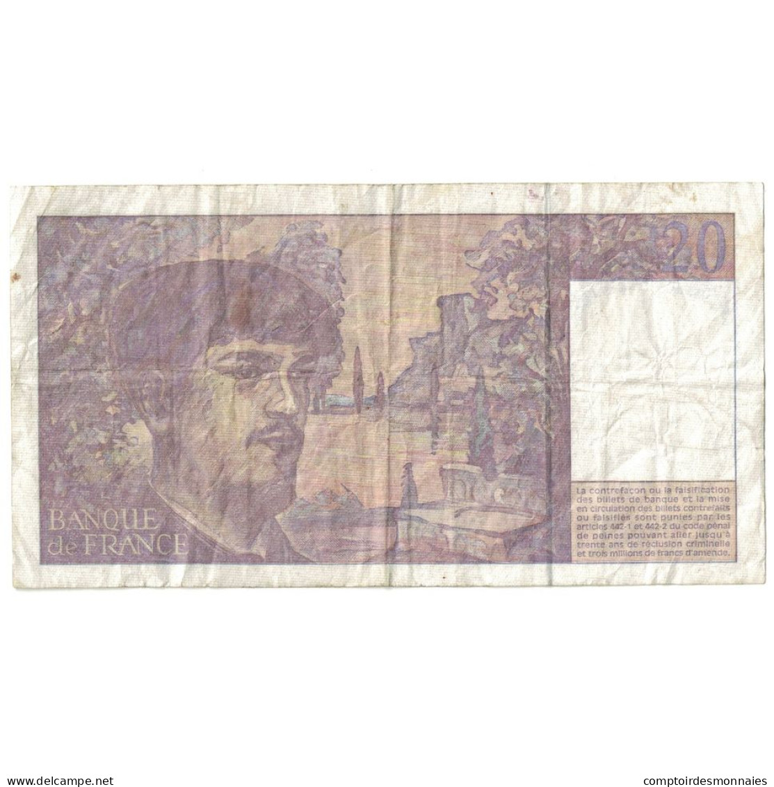 France, 20 Francs, Debussy, 1997, Q.057, TB, Fayette:66ter.02A57, KM:151i - 20 F 1980-1997 ''Debussy''