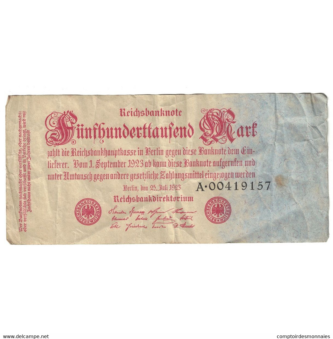 Billet, Allemagne, 500 Mark, 1923, 1923-07-25, TB+ - 500 Mark
