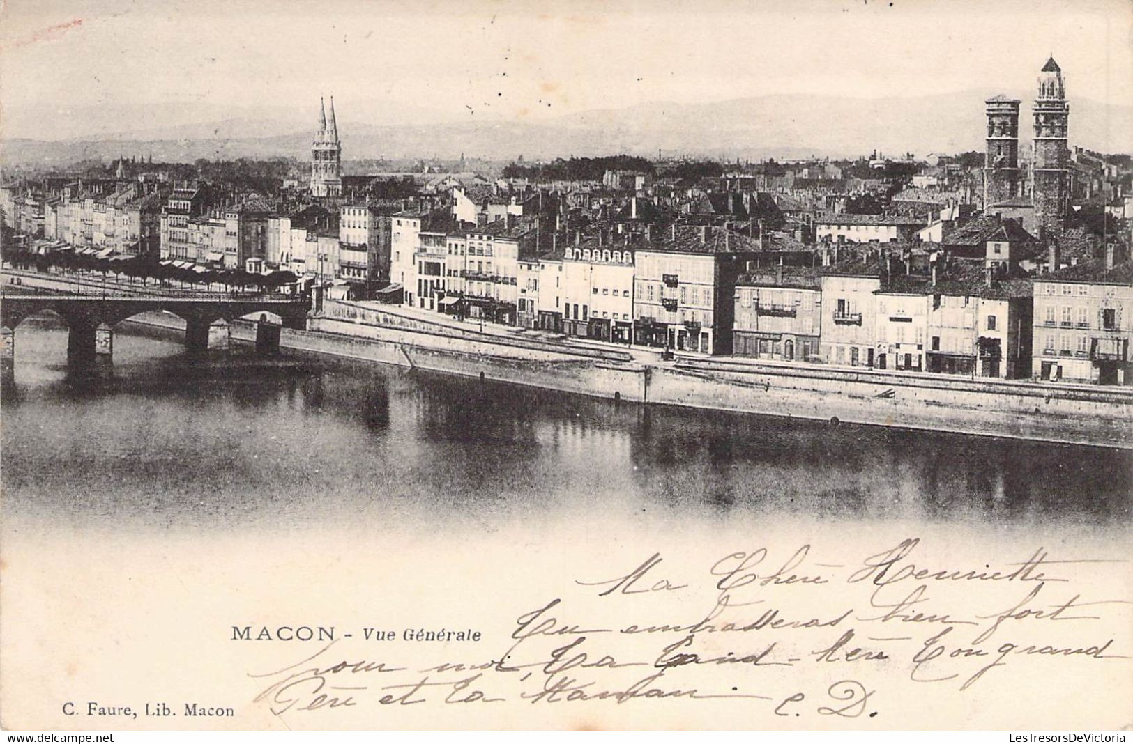 CPA France - Saône Et Loire - Macon - Vue Générale - Oblitérée Macon Et Avranches Septembre 1902 - Dos Non Divisé - Macon