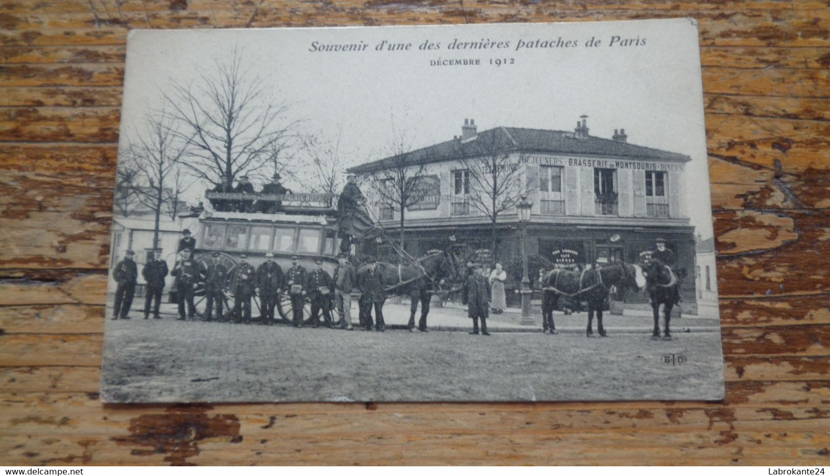 REF 607 : CPA Paris 1912 Souvenir D'une Des Dernières Pataches Attelage - Taxis & Huurvoertuigen