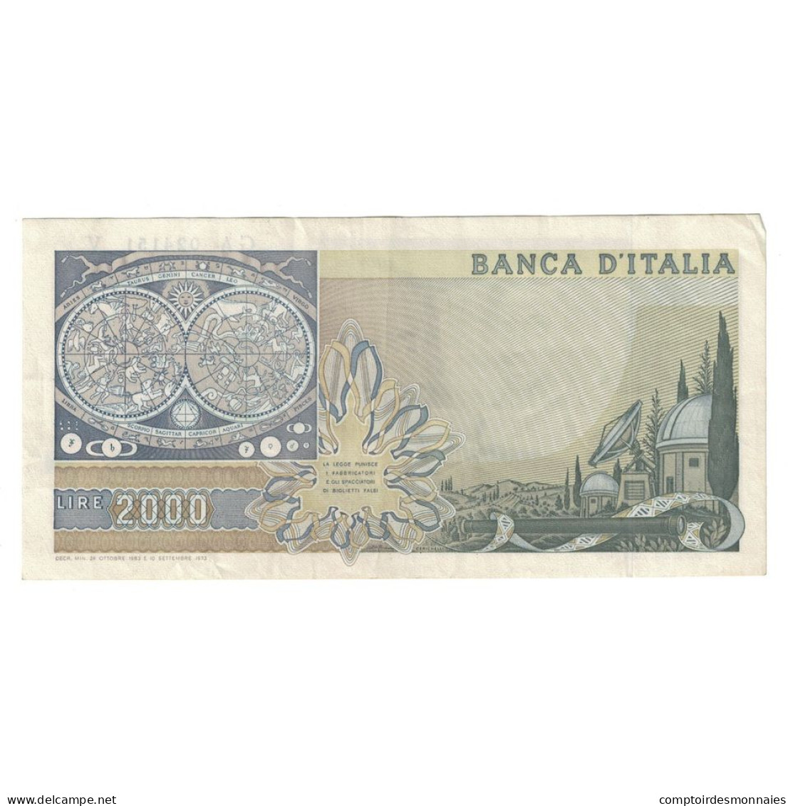 Billet, Italie, 2000 Lire, 1973, KM:103a, TTB+ - 2.000 Lire