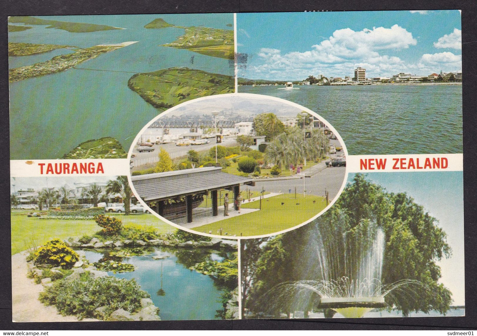 New Zealand: Airmail Picture Postcard To Netherlands, 1983, 4 Stamps, Agate, Card: Tauranga (2 Stamps Damaged) - Covers & Documents