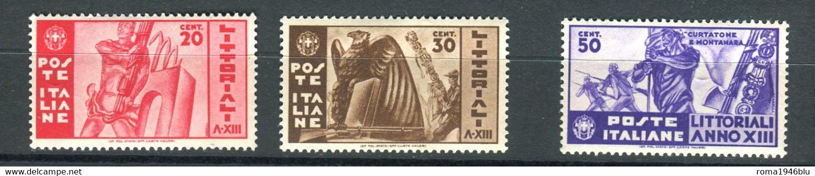 REGNO 1935 LITTORIALI SERIE CPL ** MNH - Used