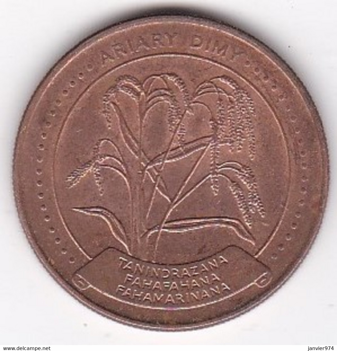 Madagascar 5 Ariary 1996. Acier Plaqué Cuivre, KM# 23 - Madagaskar