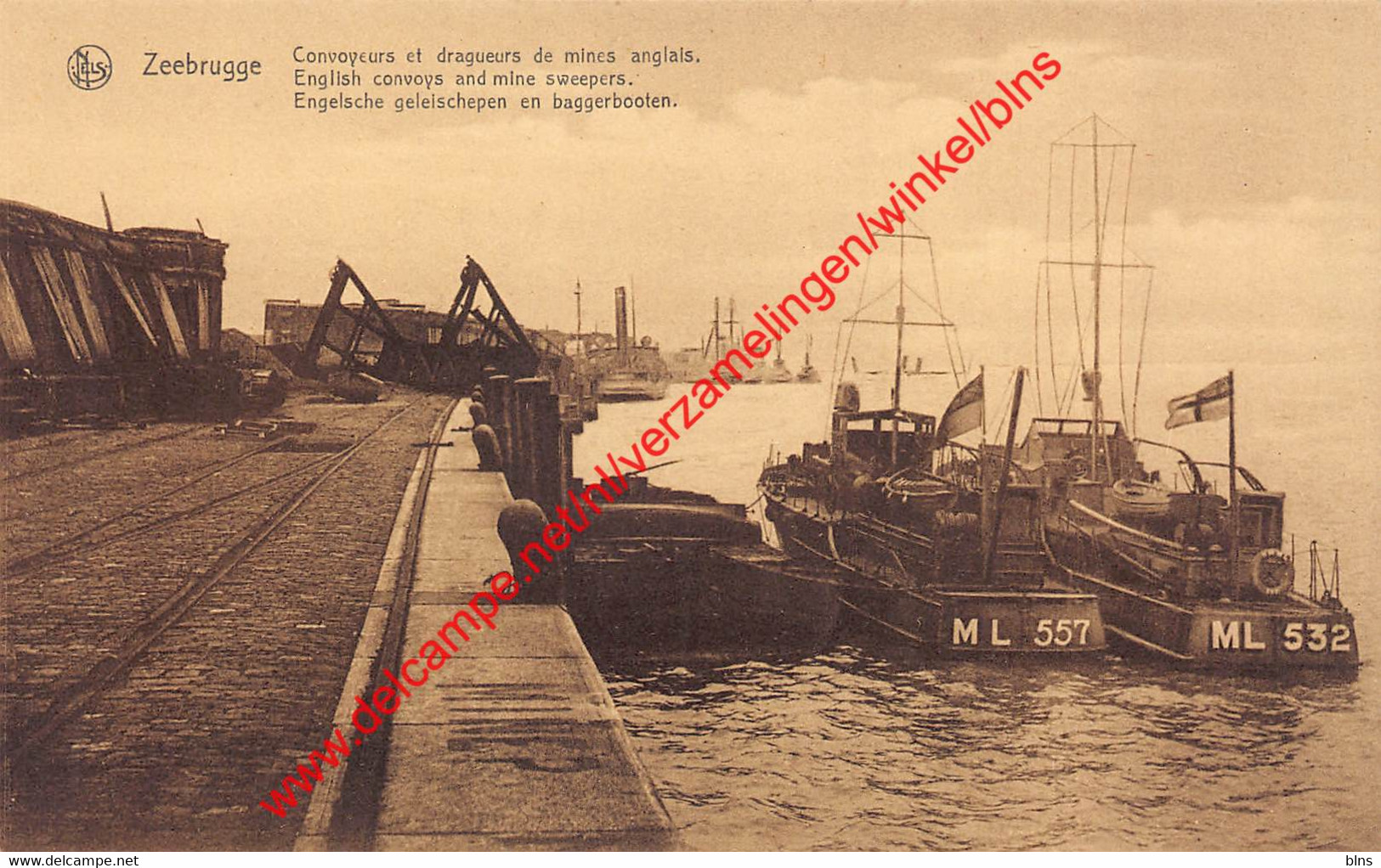 Engelsche Geleischepen En Baggerbooten - English Convoys And Mine Sweepers - Zeebrugge - Zeebrugge