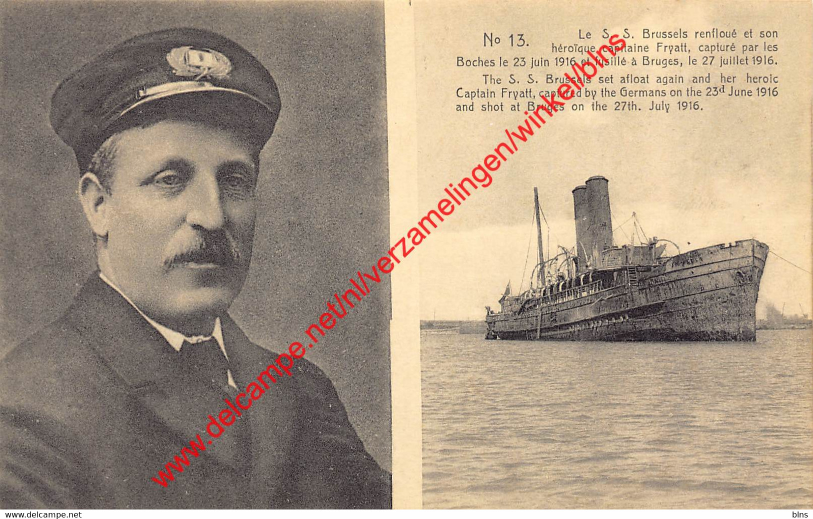 The S.S. Brussels Set Afloat Again And Her Heroic Captain Fryatt - Zeebrugge - Zeebrugge