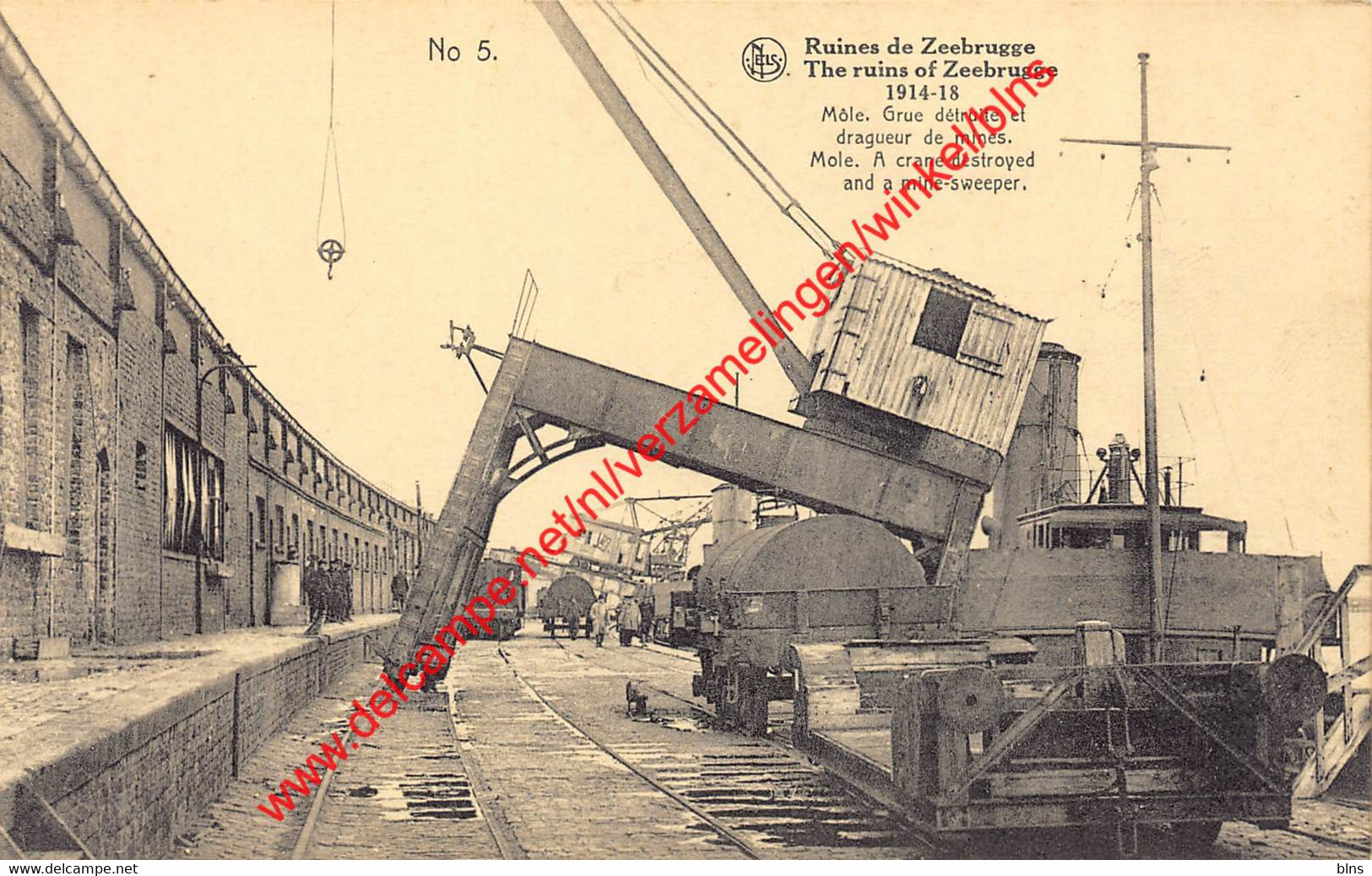 Mole - A Crane Destroyed And A Mine-sweeper - Zeebrugge - Zeebrugge