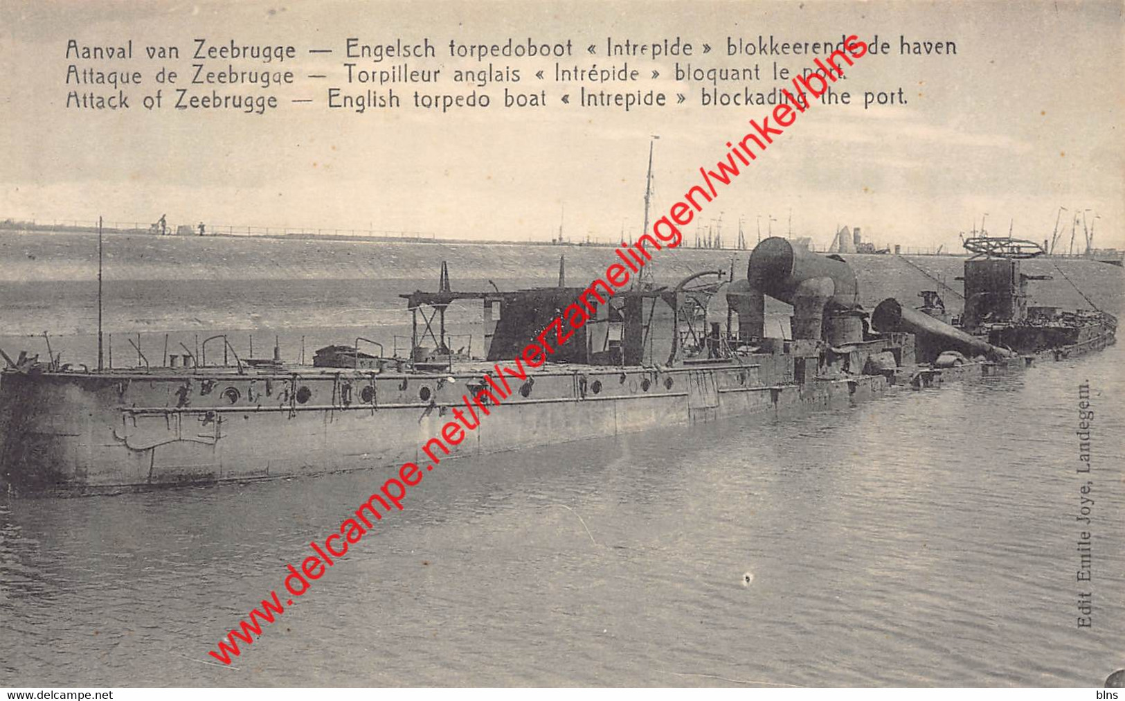 Engelsch Torpedoboot Intrepide Blokkeerende De Haven - 1914-1918 - Zeebrugge - Zeebrugge
