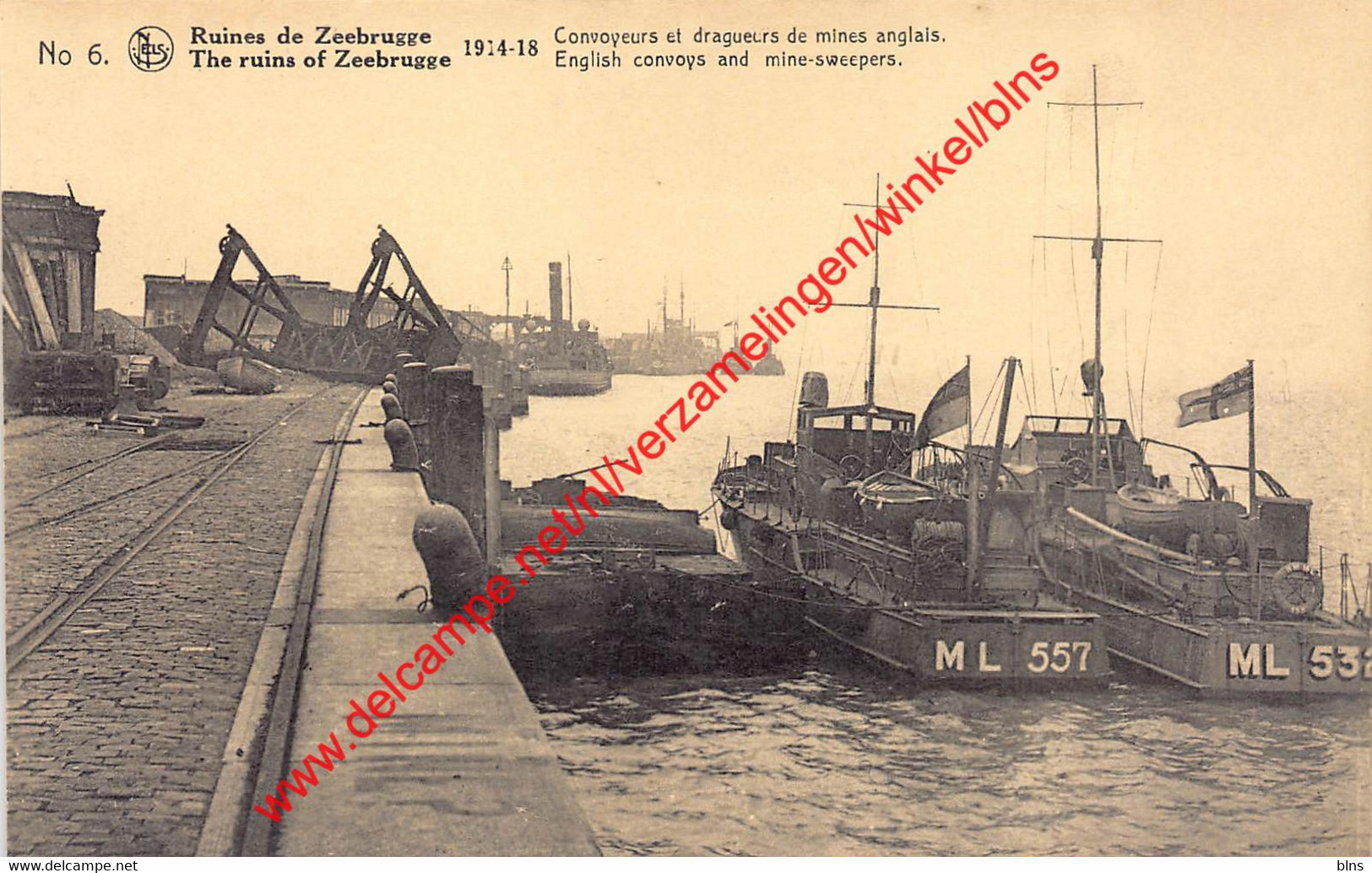 English Convoys And Mine Sweepers - Convoyeurs Et Dragueurs De Mines Anglais - Zeebrugge - Zeebrugge