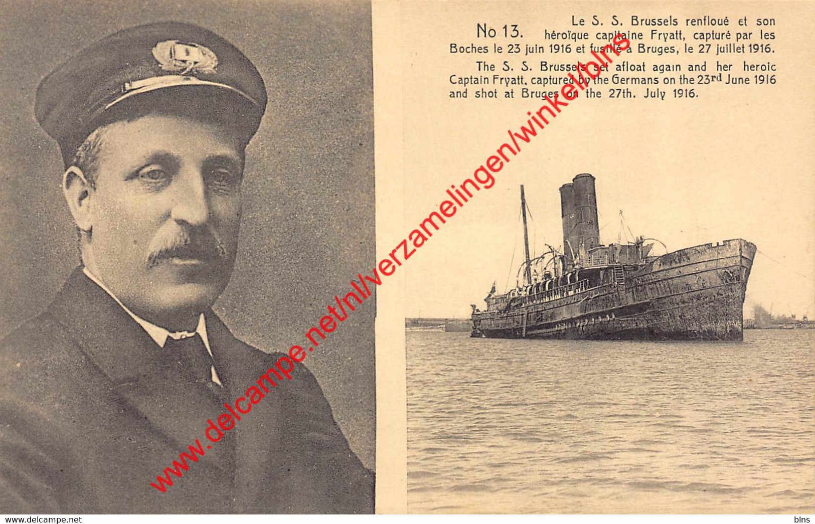 The S.S. Brussels Set Afloat Again And Her Heroic Captain Fryatt - Zeebrugge - Zeebrugge