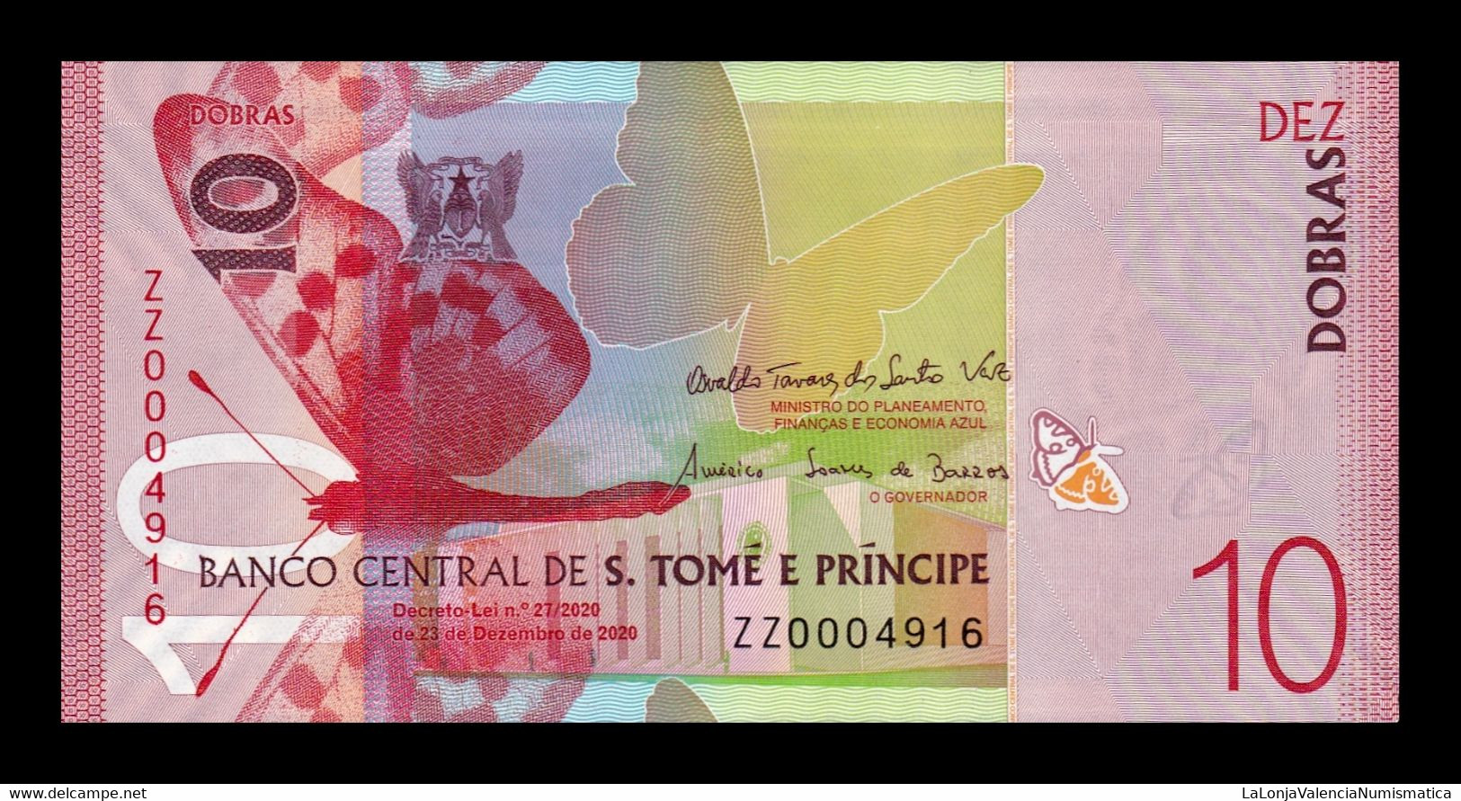 Santo Tome Y Príncipe 10 Dobras 2020 (2021) Pick New Replacement Paper SC UNC - Sao Tome And Principe