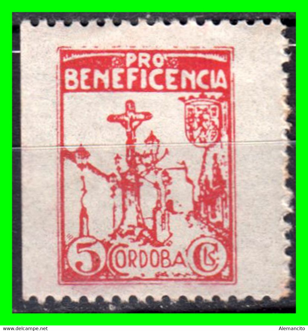 ESPAÑA. PRO BENEFICIENCIA CORDOBA SELLO 5 Ctms. GUERRA CIVIL - Postage-Revenue Stamps