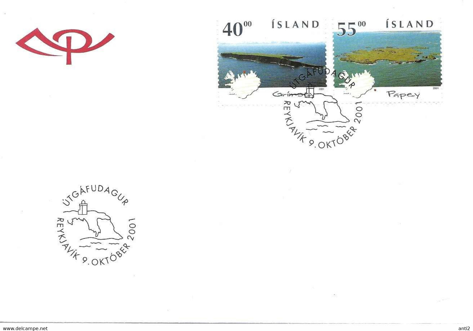 Island Iceland  2001 Islands Grimsey  And  Papey Mi  994-995 FDC - Brieven En Documenten