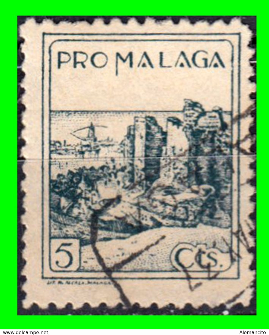 BENEFICENCIA MUNICIPAL - PRO MALAGA - 5 CTS - CORREOS - Oorlogstaks