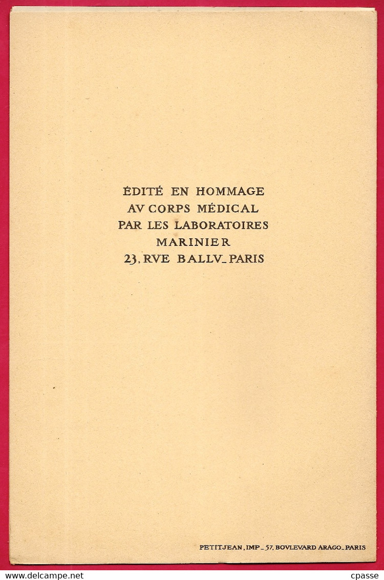 Publicité Médicale Laboratoires Marinier : Encart Avec Carte à L'intérieur - Vieux Pays De France Retelois 08 RETHEL - Mapas Geográficas