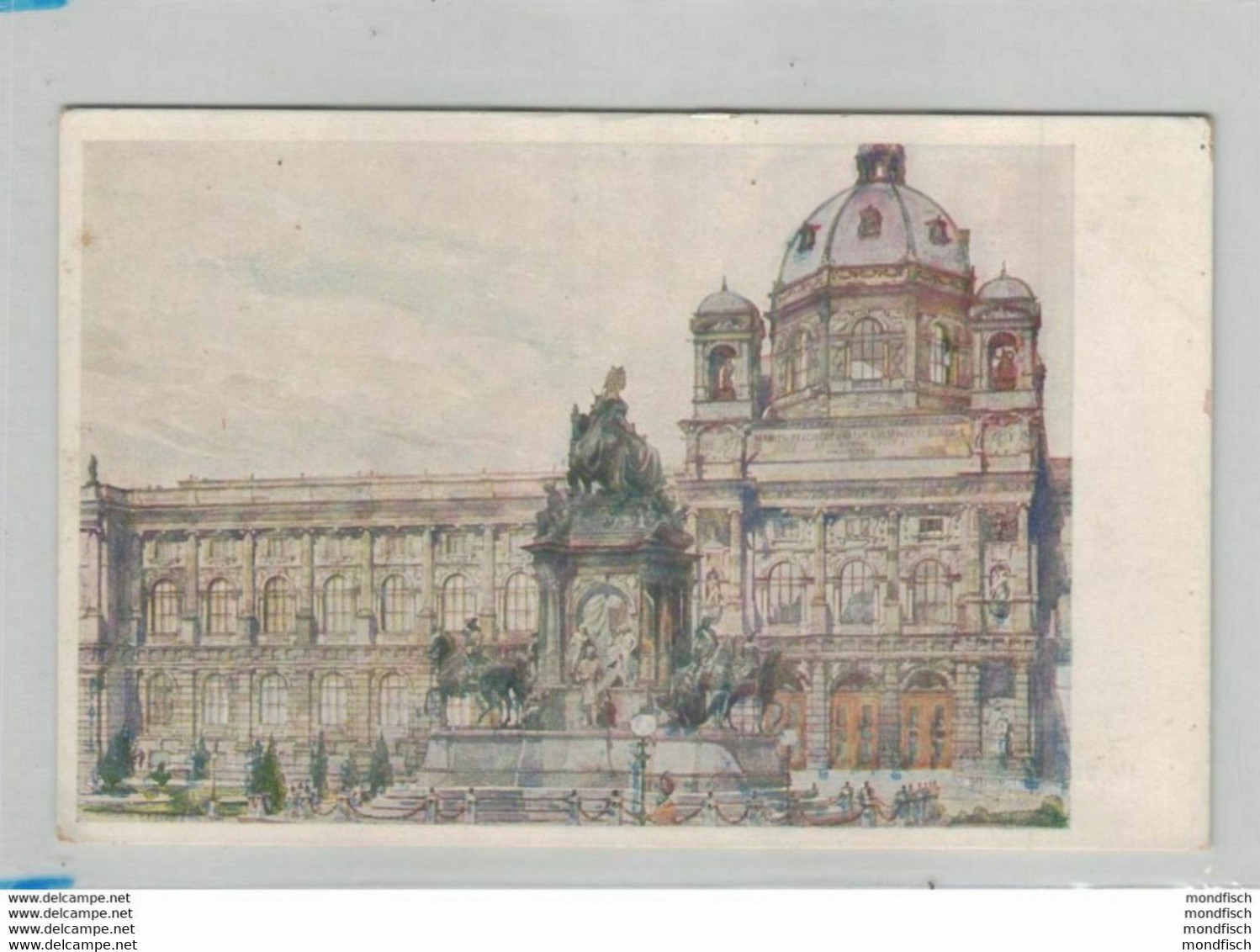 Wien - Maria Theresienplatz - Aquarell G. F. Schüle - Ringstrasse