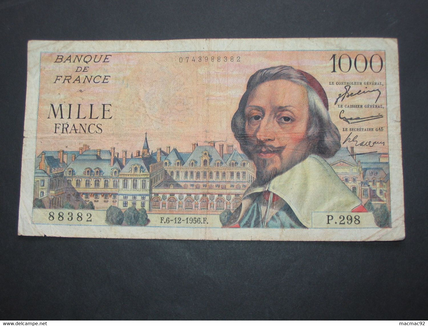 1000 Mille Francs RICHELIEU 6-12-1956   **** EN ACHAT IMMEDIAT **** - 1 000 F 1953-1957 ''Richelieu''