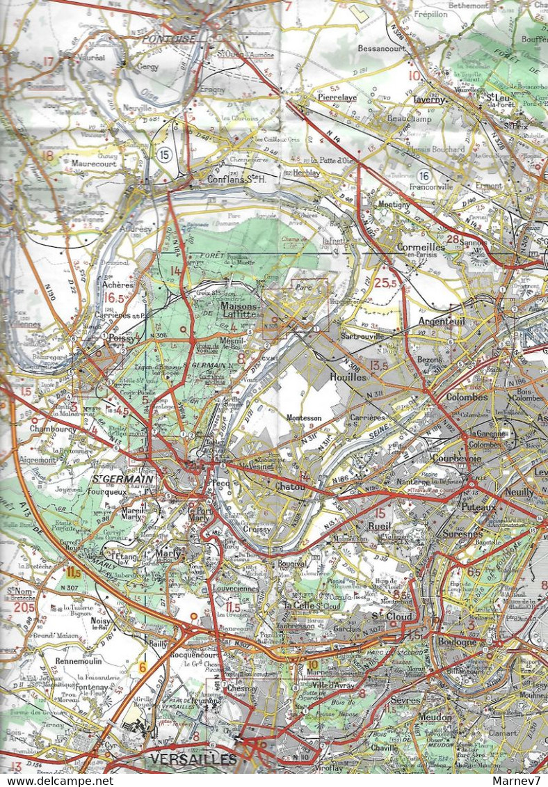 Plan Environs De PARIS - MICHELIN - N° 96 - échelle 1/100 000ème - édition 1968 - - Cartes Routières