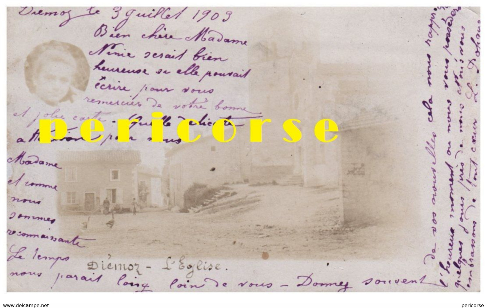 38  Diemoz L'église (carte Photo) - Diémoz