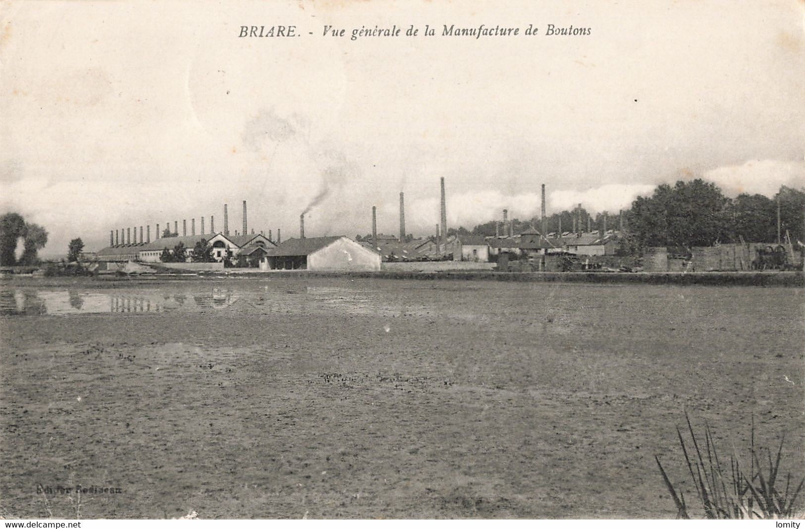 45 Briare CPA Vue Générale De La Manufacture De Boutons Cachet 1920 - Briare