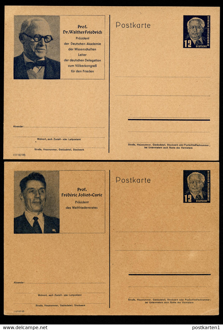 Postkarte P52/01-02 Postfrisch Feinst 1952 Kat.44,00 € - Cartes Postales - Neuves