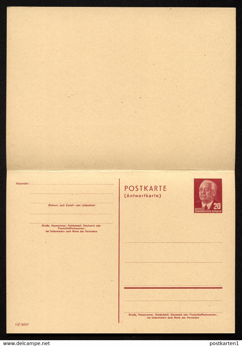 Postkarte Mit Antwort P61I Postfrisch Feinst 1955 Kat.50,00 € - Cartes Postales - Neuves