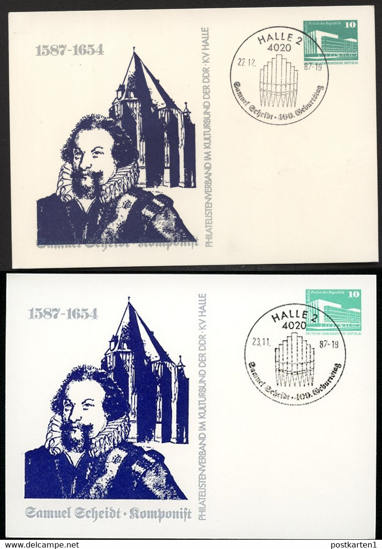 Privat-Postkarte PP18 B2/015 Scheidt ZUDRUCK VERSCHOBEN Sost. Halle 1987 - Cartoline Private - Usati