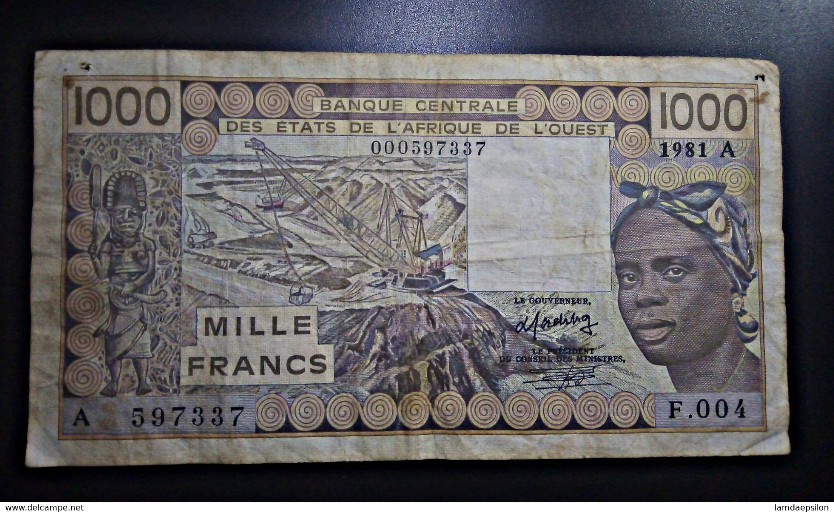 A6  WEST AFRICA L' AFRIQUE DE L' OUEST  BILLETS DU MONDE WORLD BANKNOTES  1000 FRANCS 1981 - Mali