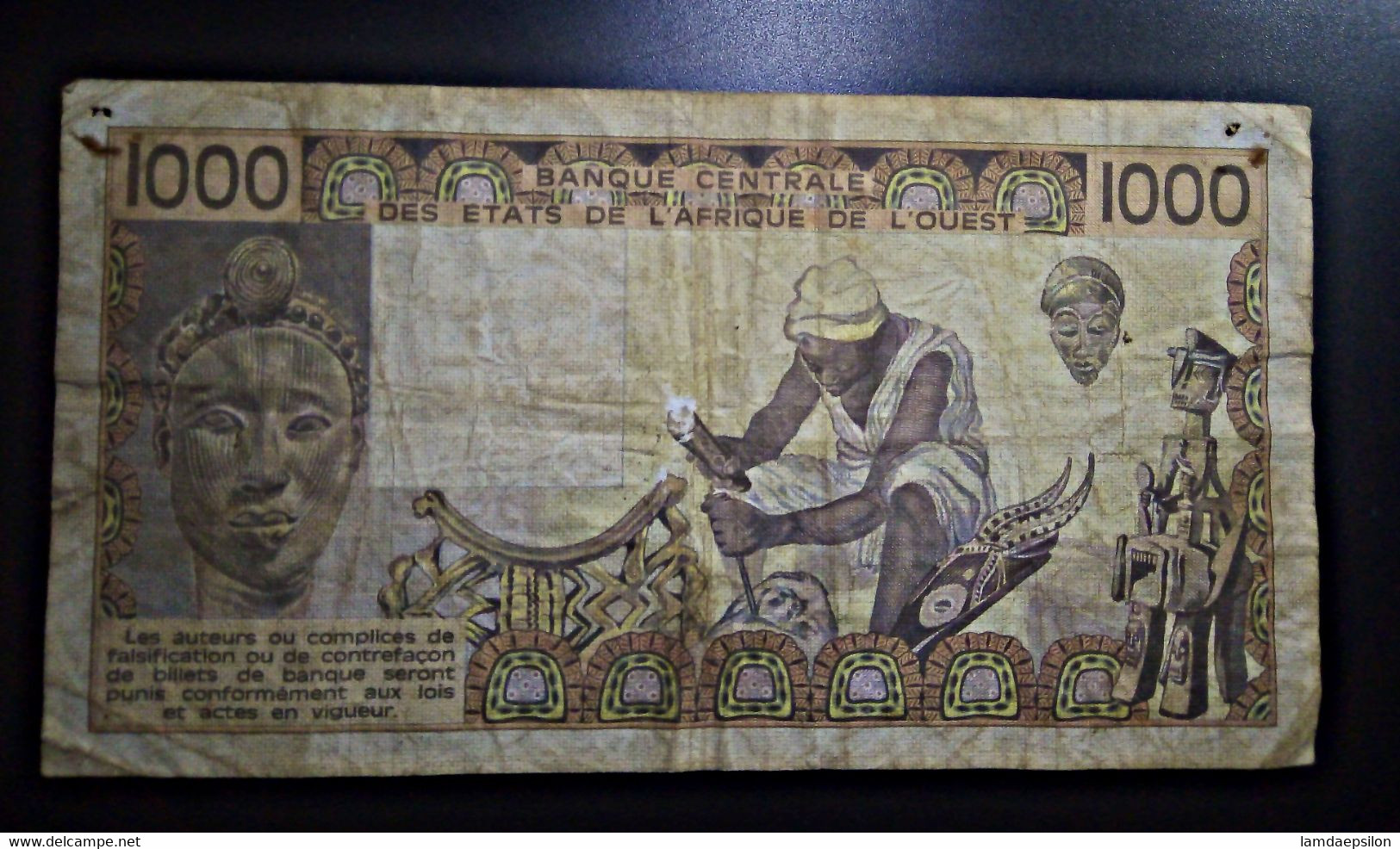 A6  WEST AFRICA L' AFRIQUE DE L' OUEST  BILLETS DU MONDE WORLD BANKNOTES  1000 FRANCS 1981 - Malí