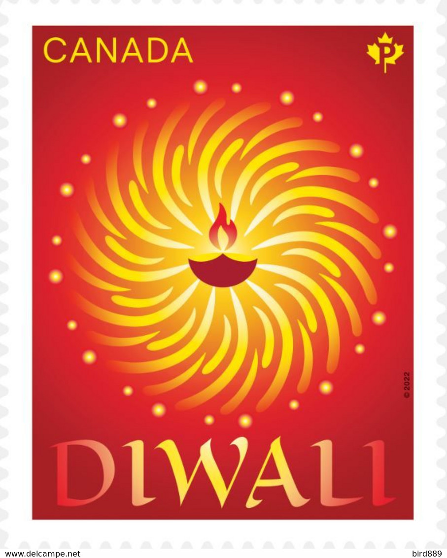 2022 Canada Diwali Single Stamp From Booklet MNH - Timbres Seuls