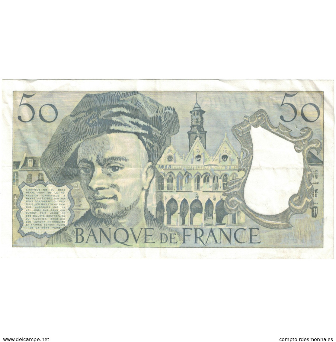 France, 50 Francs, Quentin De La Tour, 1990, D.60 489937, TTB, Fayette:67.17 - 50 F 1976-1992 ''Quentin De La Tour''