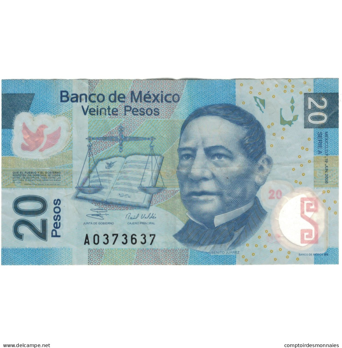 Billet, Mexique, 20 Pesos, 2006, 2006-06-19, KM:122b, TTB - Mexico