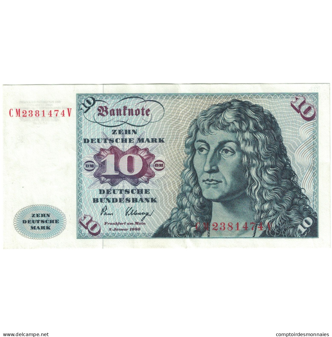 Billet, République Fédérale Allemande, 10 Deutsche Mark, 1980, 1980-01-01 - 10 Deutsche Mark