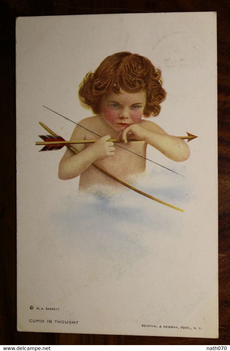 AK CPA 1912 Cupid Litho Jugendstil Engel Ange Liebe Cupidon In Thought - Engelen
