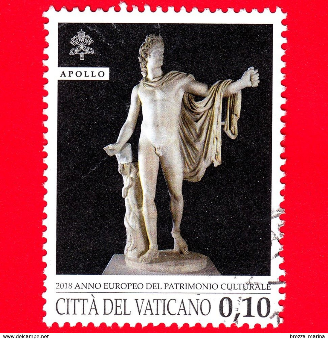 VATICANO - Usato - 2018 - Anno Europeo Del Patrimonio Culturale - Apollo Del Belvedere - 0.10 - Usados