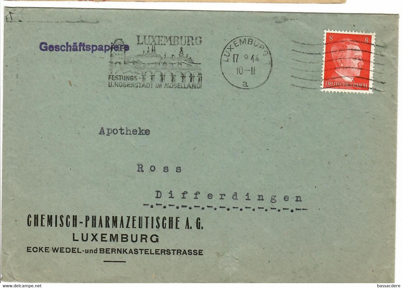 67418 - LUXEMBURG S/TP D'Allemagne - 1940-1944 Ocupación Alemana