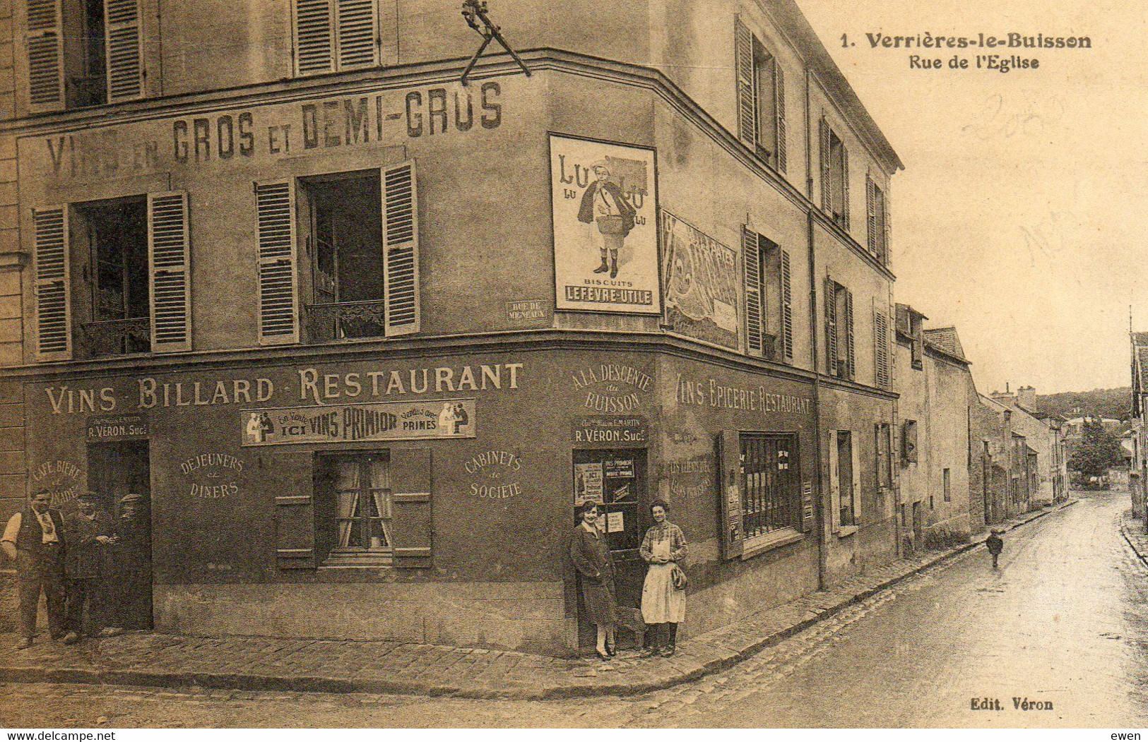 Verrières-le-Buisson. Rue De L'Eglise. (Café-restaurant). Pub Lefèvre-Utile - Verrieres Le Buisson
