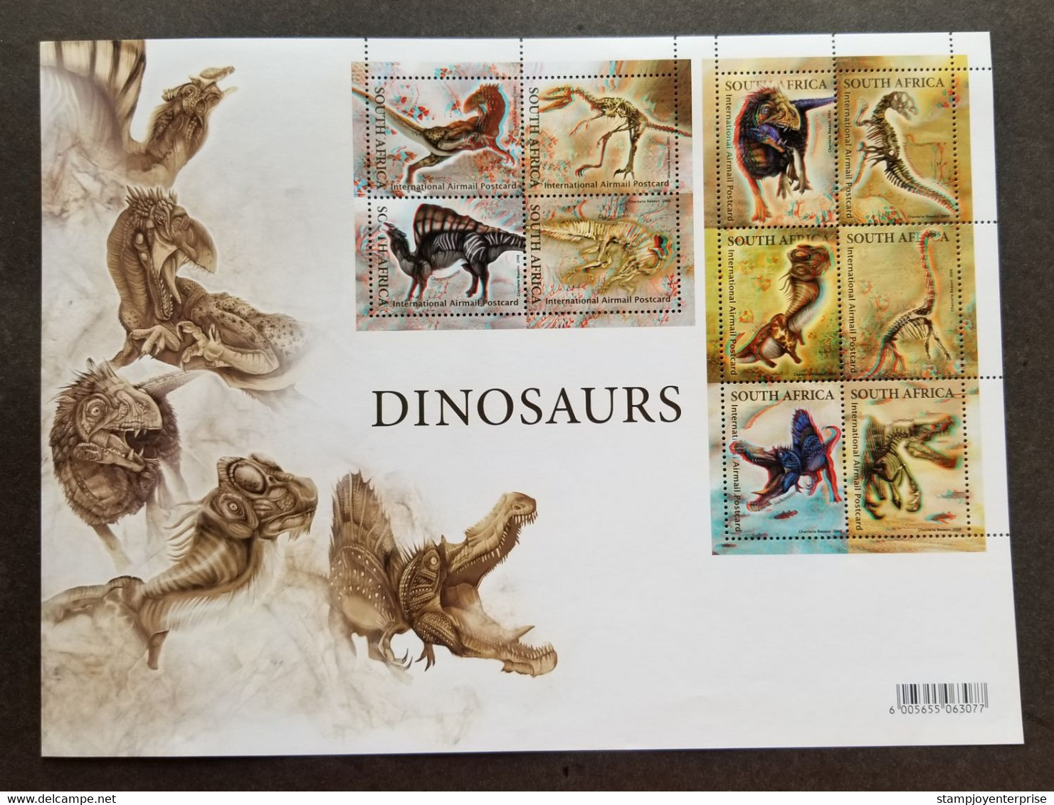 South Africa Dinosaurs 2009 Prehistorical Dinosaur (sheetlet) MNH *3D *unusual - Ongebruikt