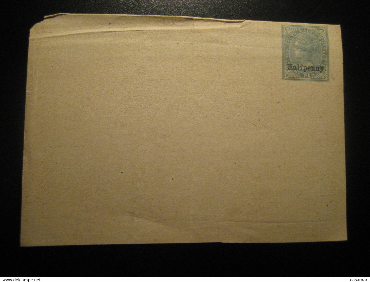 1 Penny Overprinted 1/2 Penny NEW SOUTH WALES Frontal Wrapper AUSTRALIA Slight Damaged Postal Stationery Cover - Covers & Documents